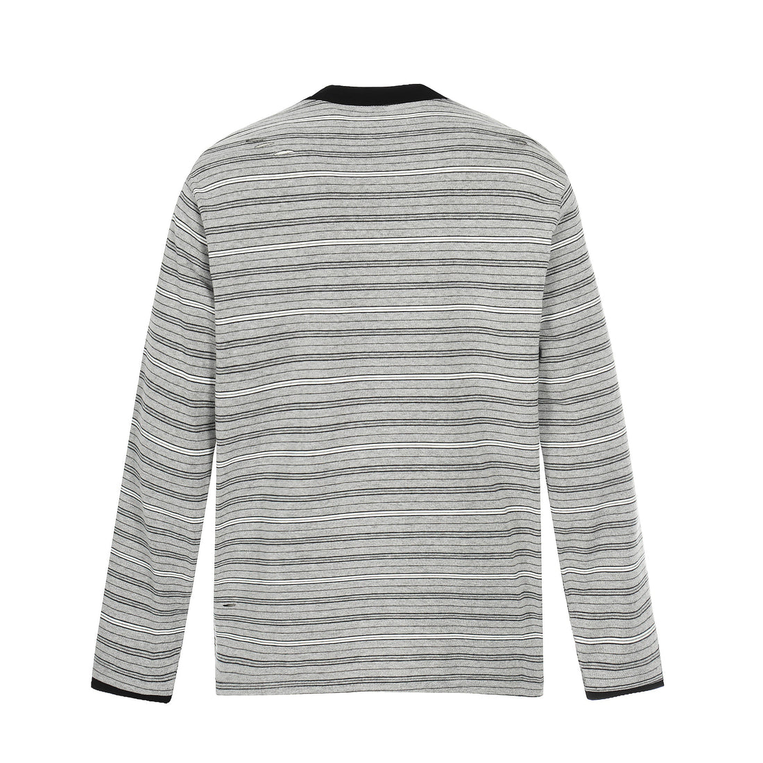 3-6-5.shop Striped Henley Long Sleeve Tee