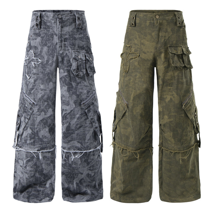 3-6-5.shop Distressed Multi-Pocket Cargo Pants