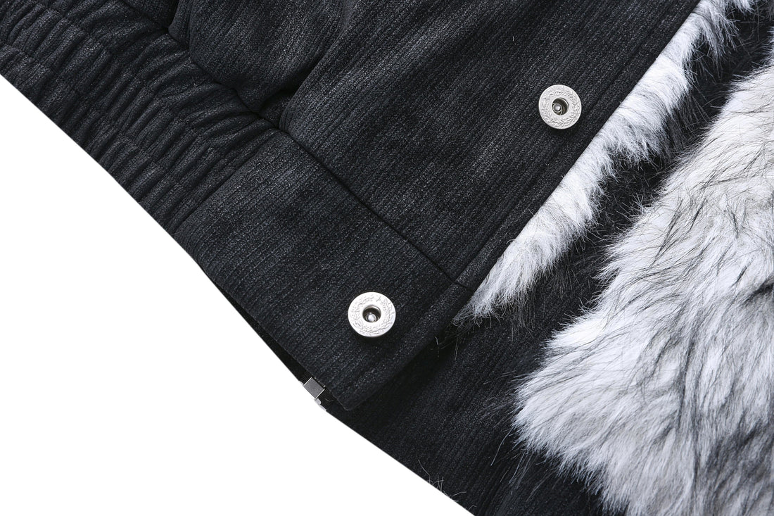 3-6-5.shop Fur-Lined Corduroy Jacket