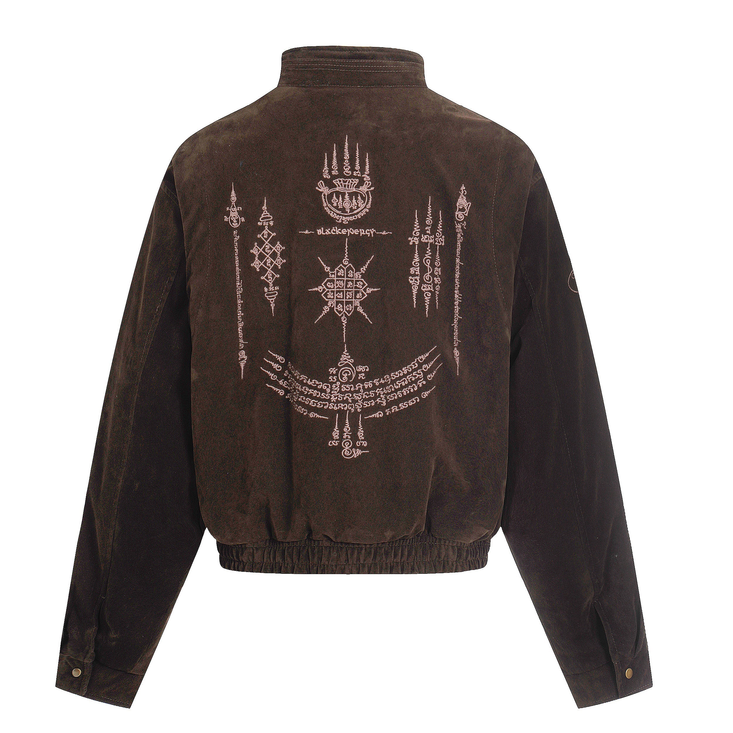 3-6-5.shop Embroidered Suede Metal Clasp Jacket