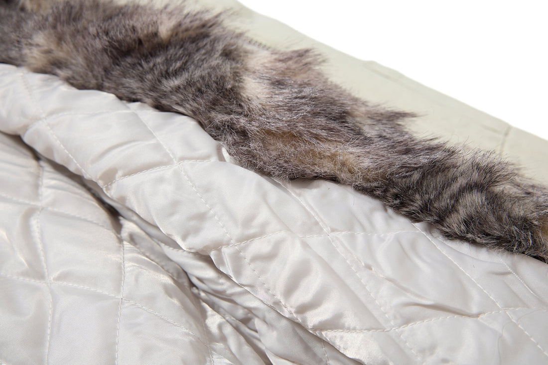 3-6-5.shop Studded Fur-Trim Hooded Jacket