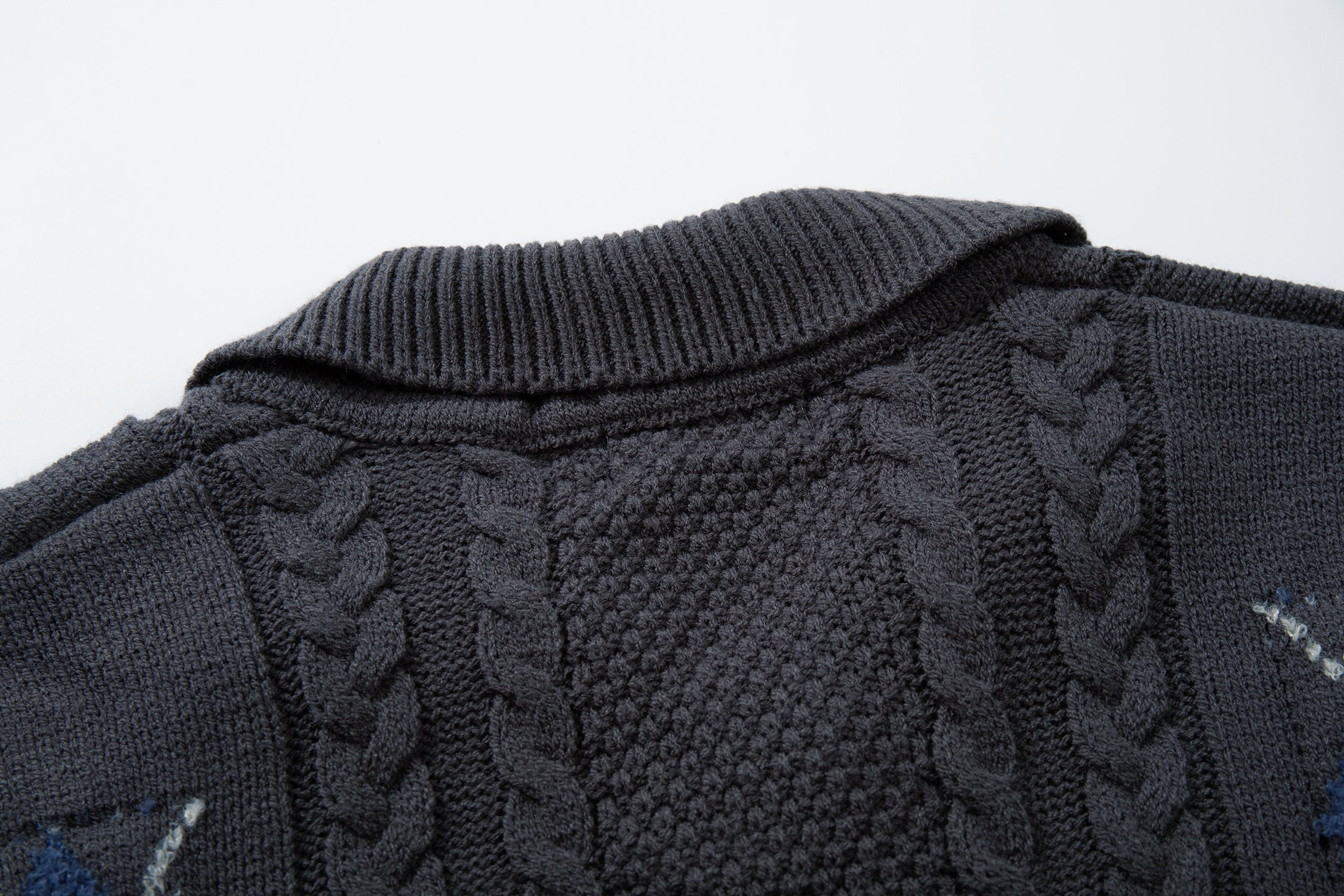 3-6-5.shop Argyle Cable Knit Cardigan