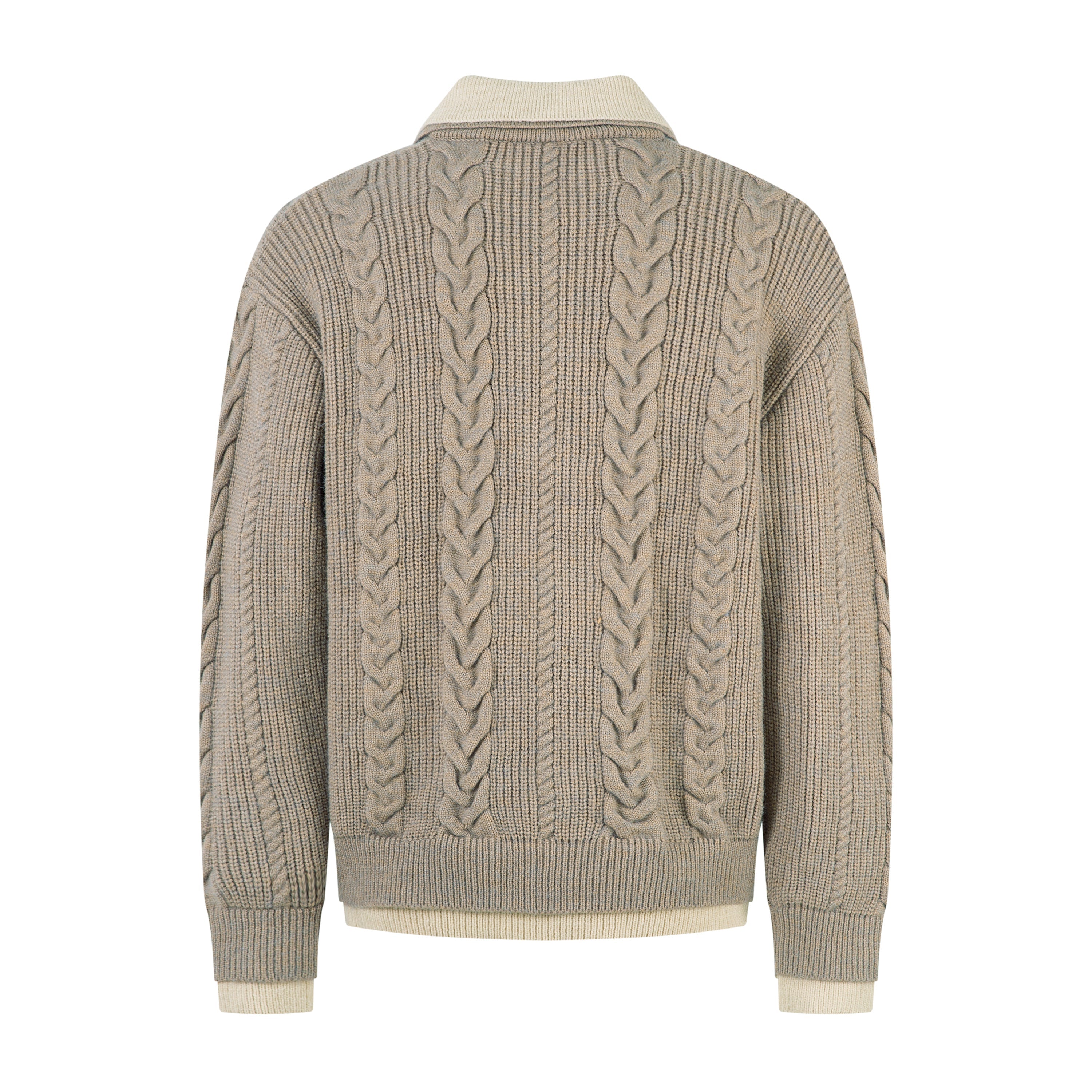 3-6-5.shop Vintage Cable Knit Polo Sweater