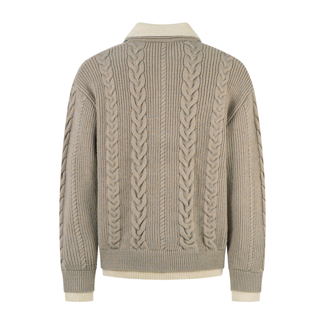 3-6-5.shop Vintage Cable Knit Polo Sweater