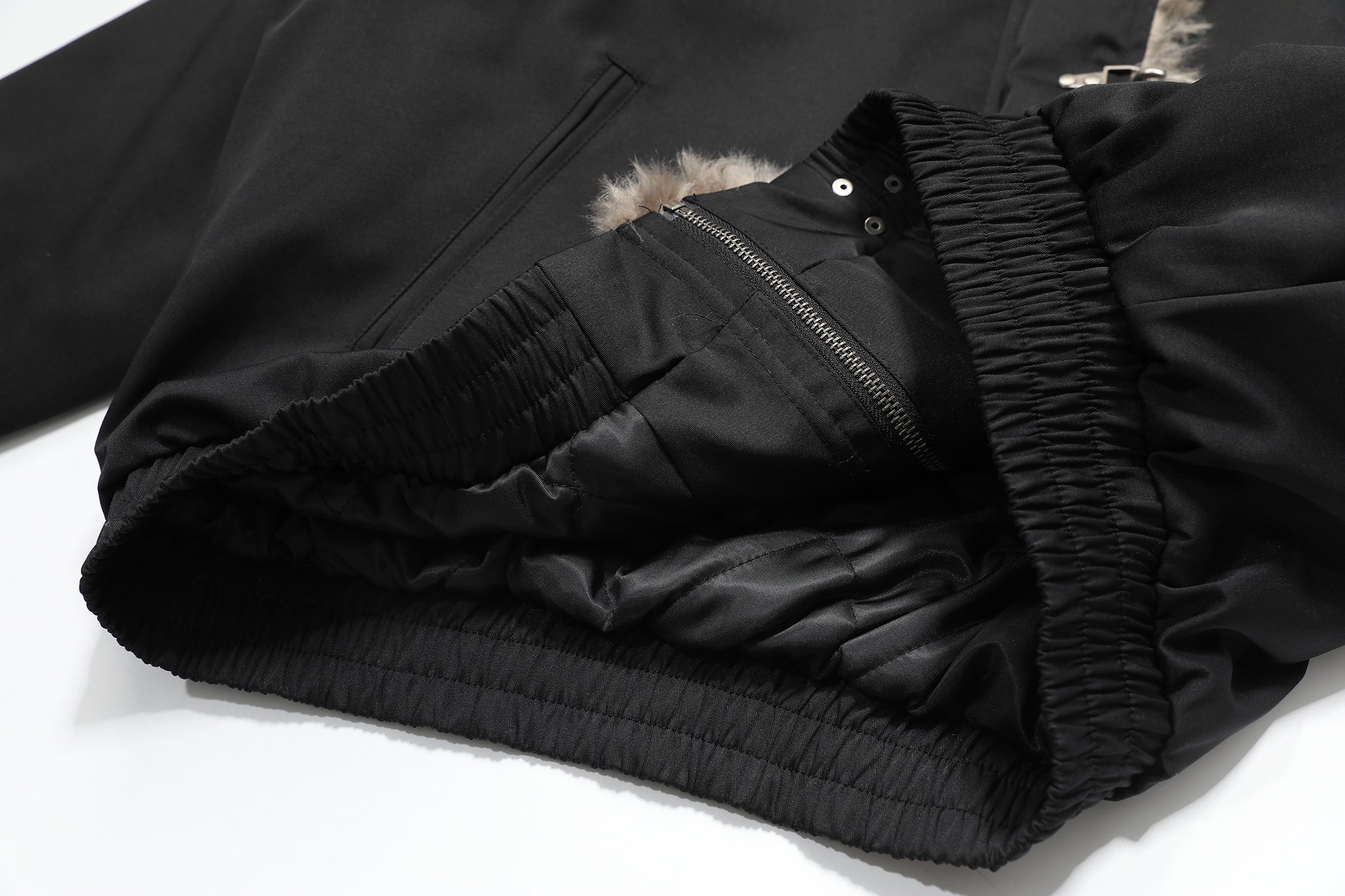 3-6-5.shop Faux-Fur Trim Bomber Jacket