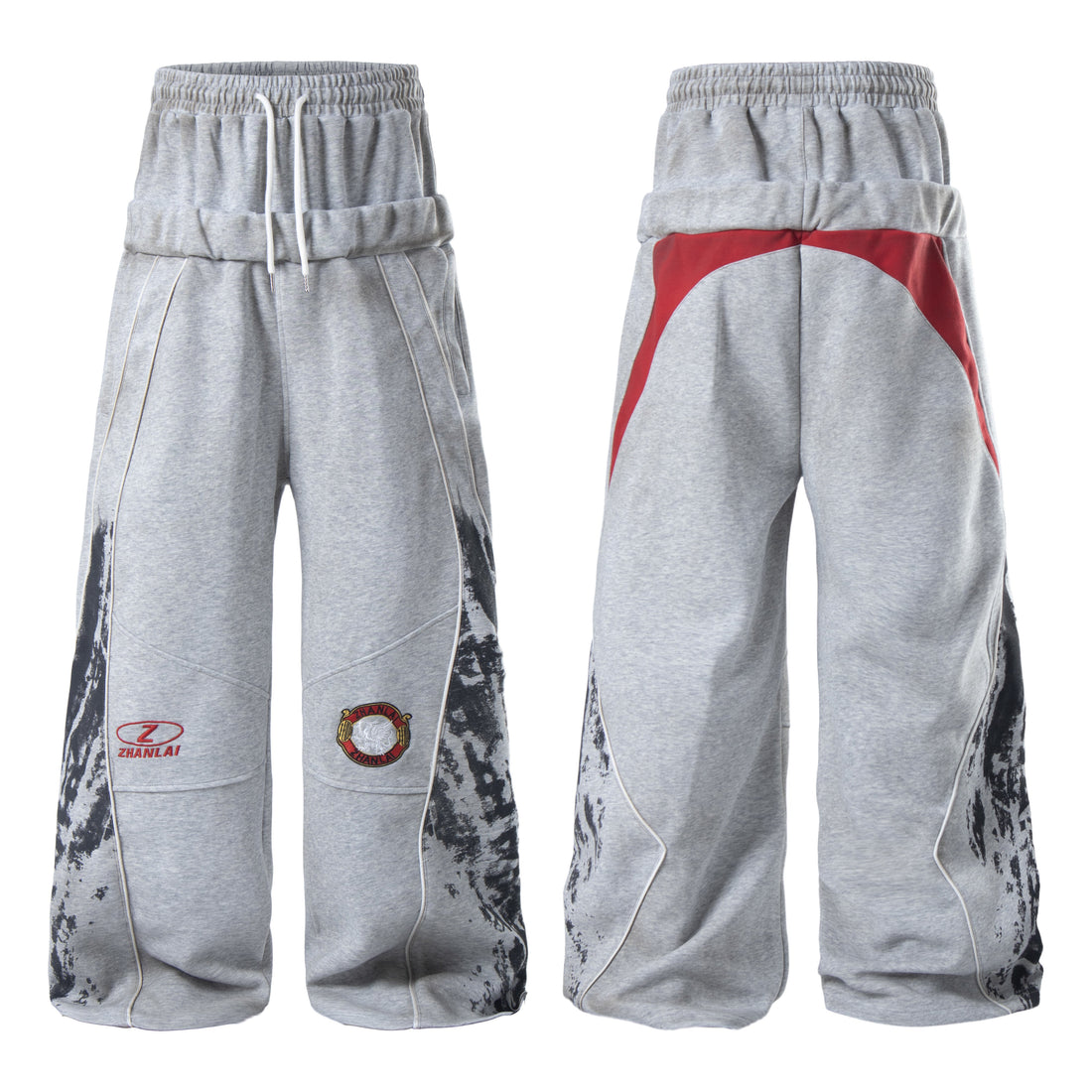 3-6-5.shop Tech Panel Wide-Leg Sweatpants