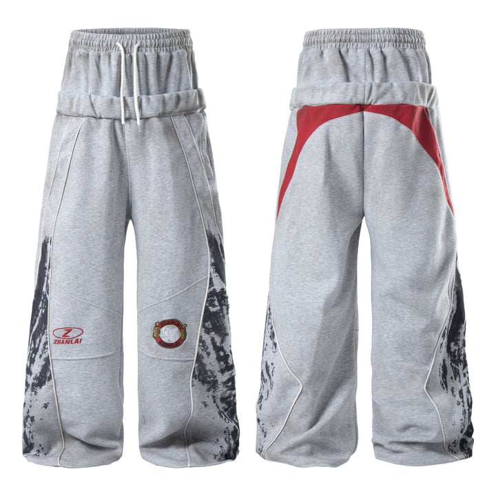 3-6-5.shop Tech Panel Wide-Leg Sweatpants