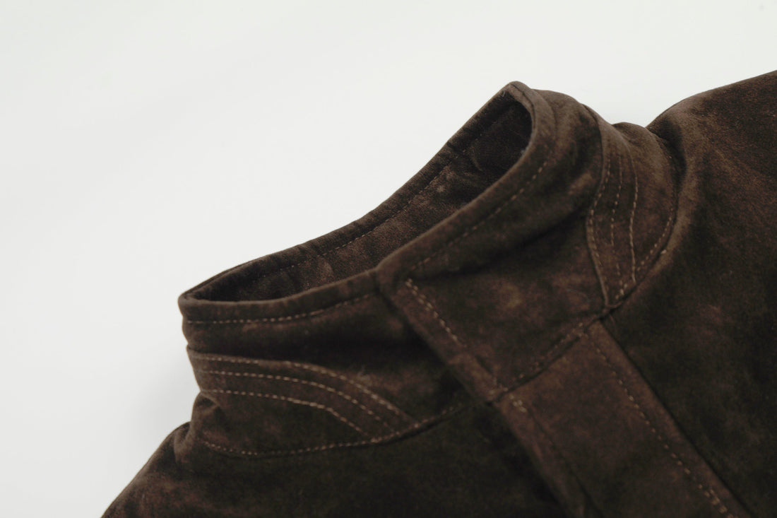 3-6-5.shop Embroidered Suede Metal Clasp Jacket