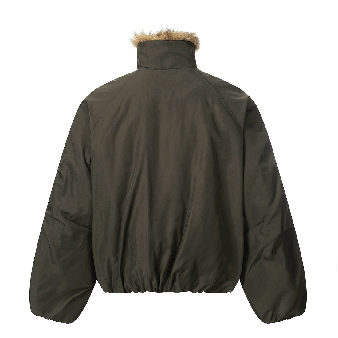 3-6-5.shop Faux Fur Collar Utility Bomber Jacket