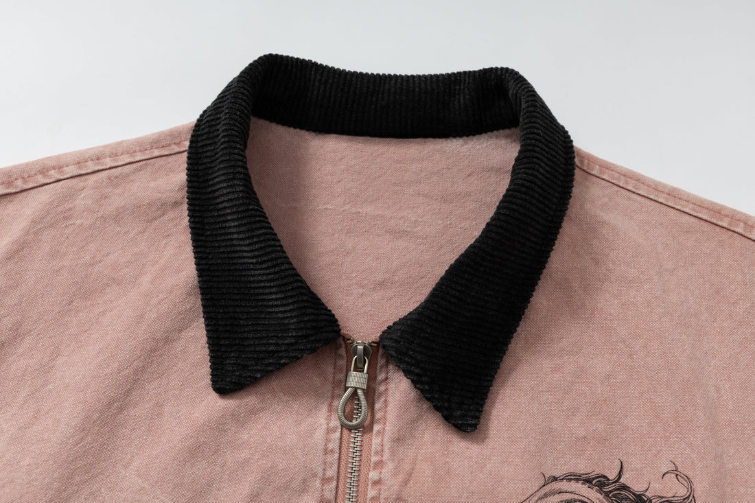 3-6-5.shop Washed Zip-Up Jacket