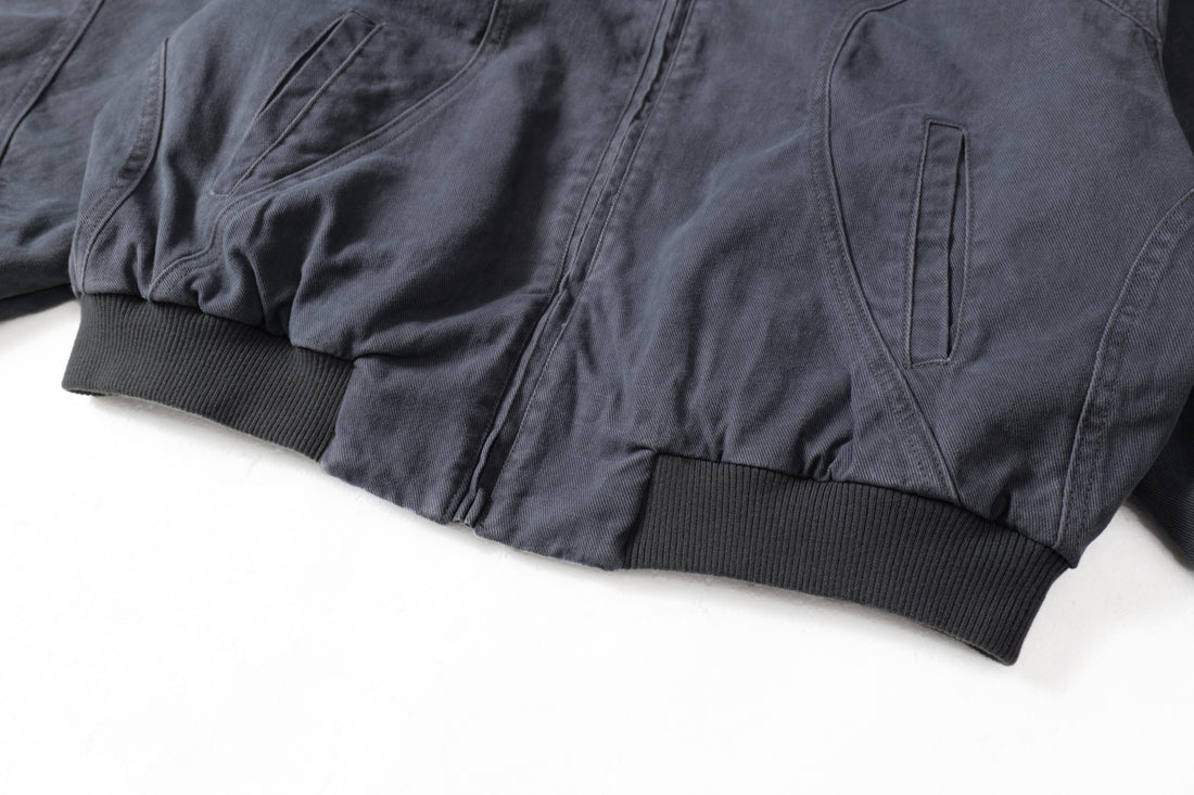 3-6-5.shop Washed Curved-Panel Bomber Jacket