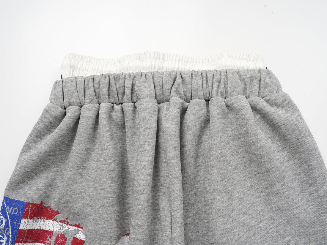 3-6-5.shop Flag Graphic Wide-Leg Sweatpants