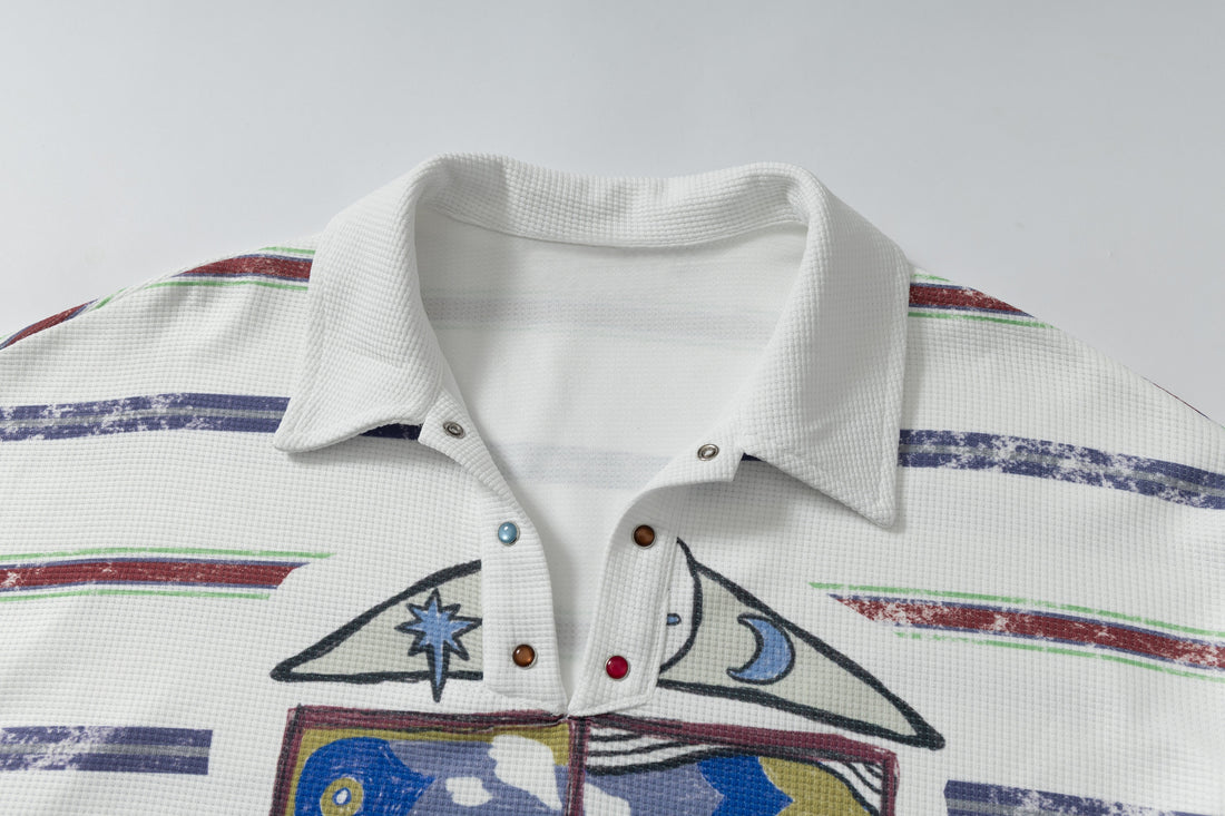 3-6-5.shop Abstract Stripe Long-Sleeve Polo Shirt