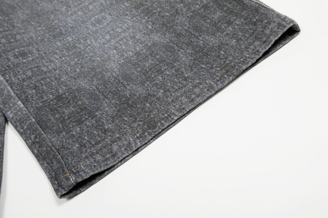 3-6-5.shop Chain Graphic Denim Shorts