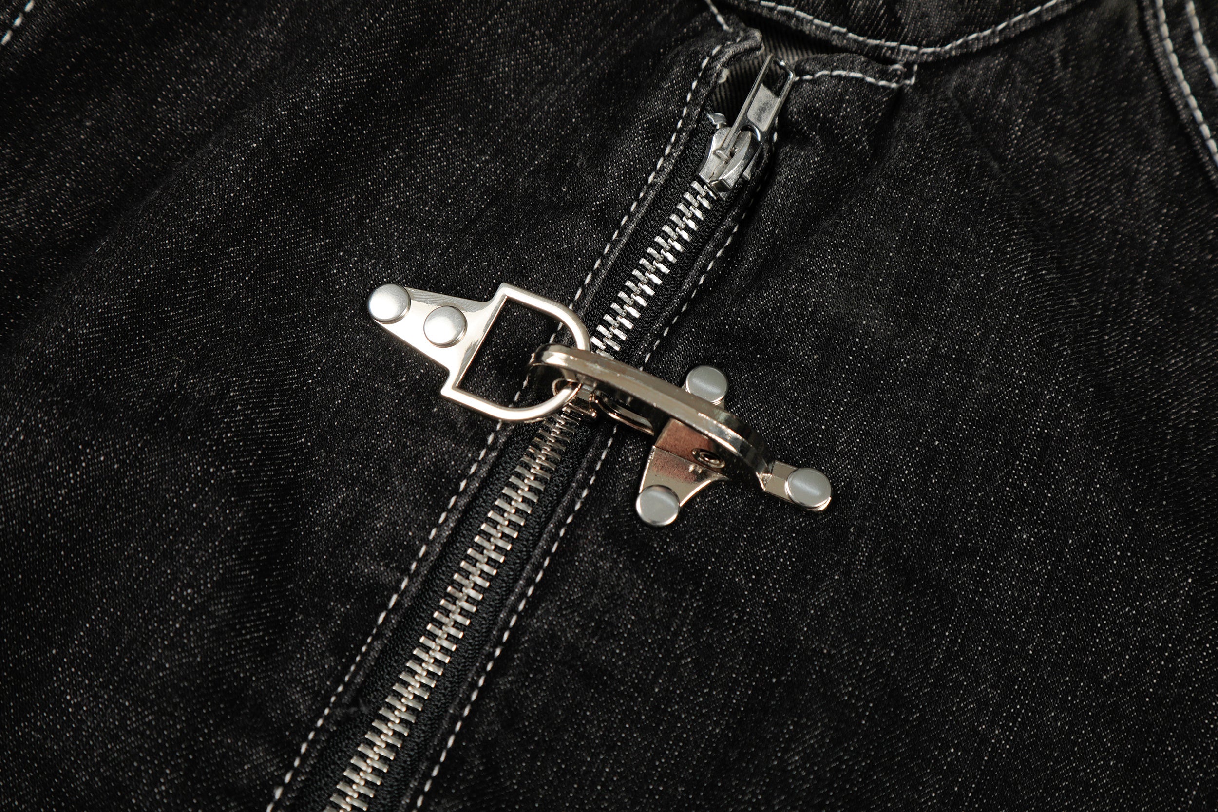 3-6-5.shop Buckle Denim Jacket – Black