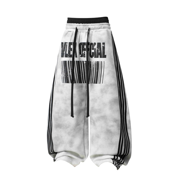 3-6-5.shop Barcode Graphic Wide-Leg Pants