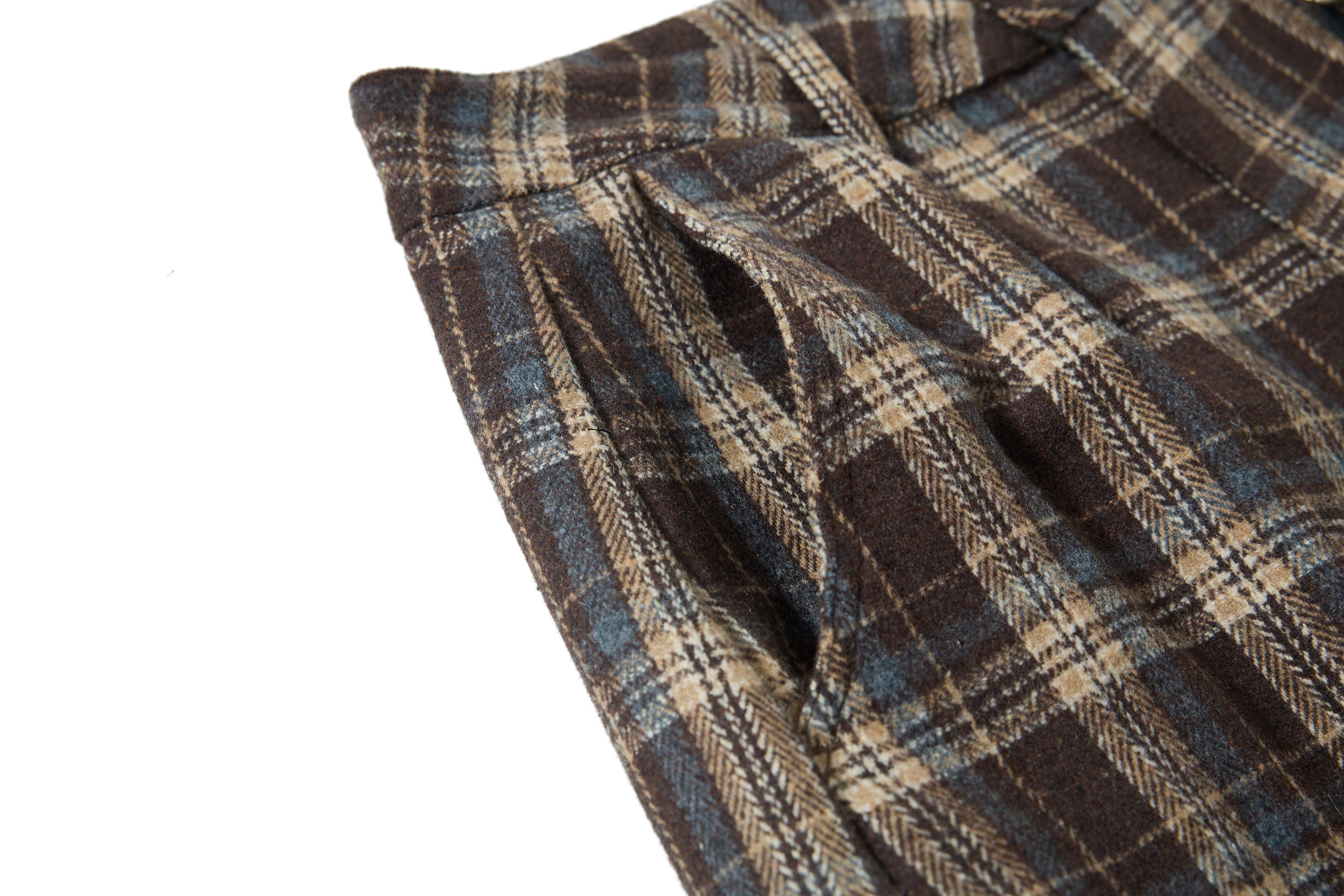 3-6-5.shop Vintage Check Wool-Blend Cargo Pants