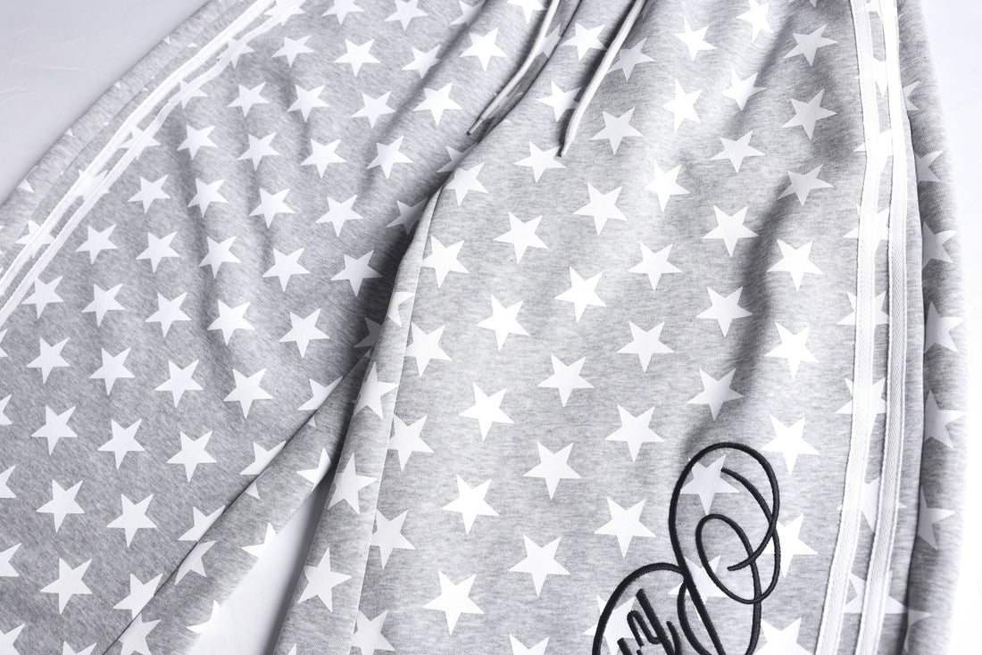 3-6-5.shop Star Print Wide-Leg Sweatpants