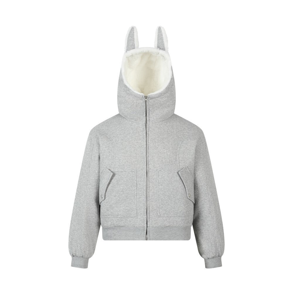3-6-5.shop Bunny Ear Sherpa Hoodie Jacket