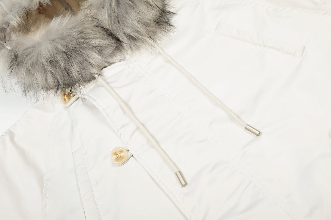 3-6-5.shop Faux Fur Trim Padded Bomber Jacket