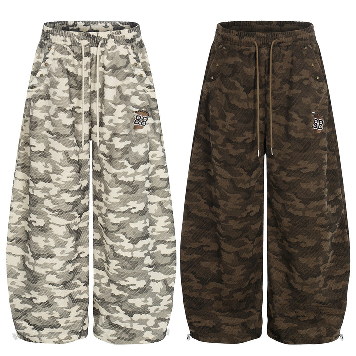 3-6-5.shop Vintage Camo Wide-Leg Sweatpants