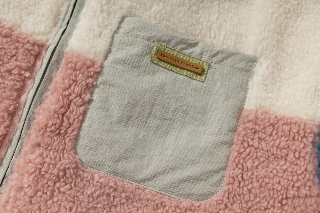 3-6-5.shop Colorblock Fleece Zip Jacket