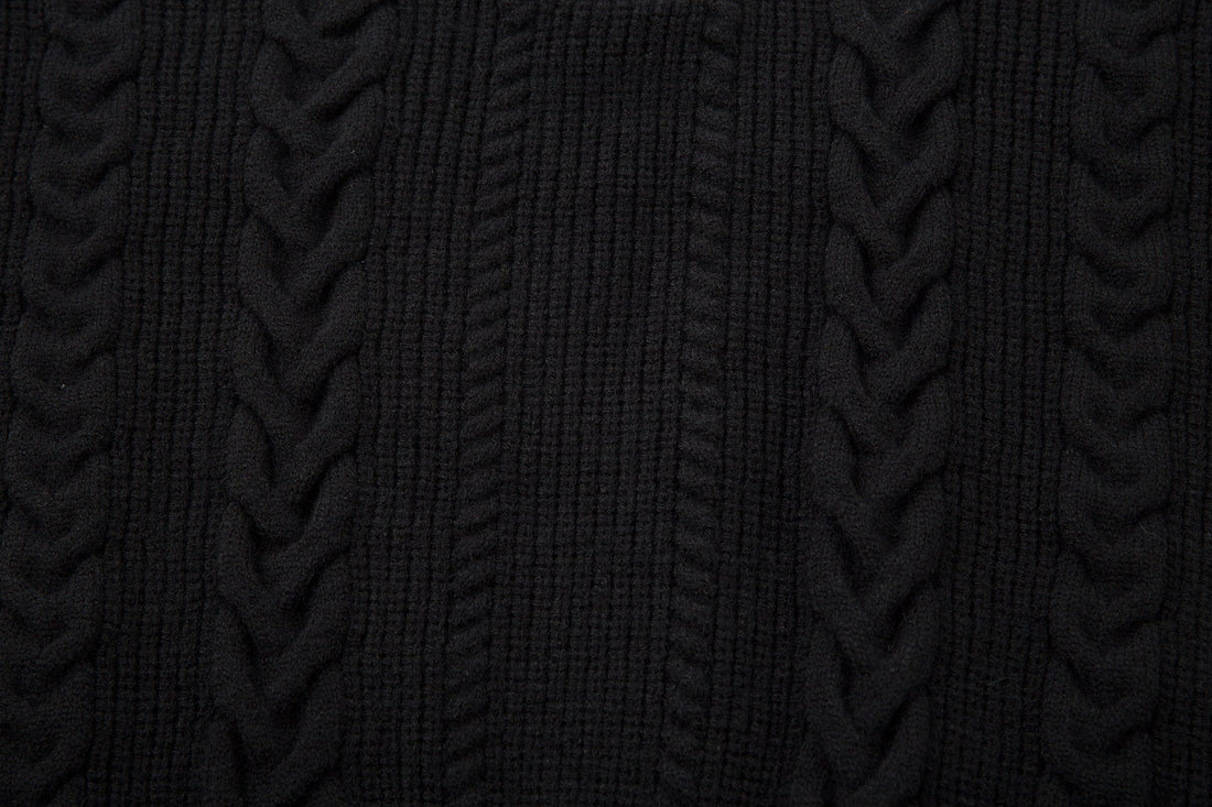 3-6-5.shop Vintage Cable Knit Polo Sweater