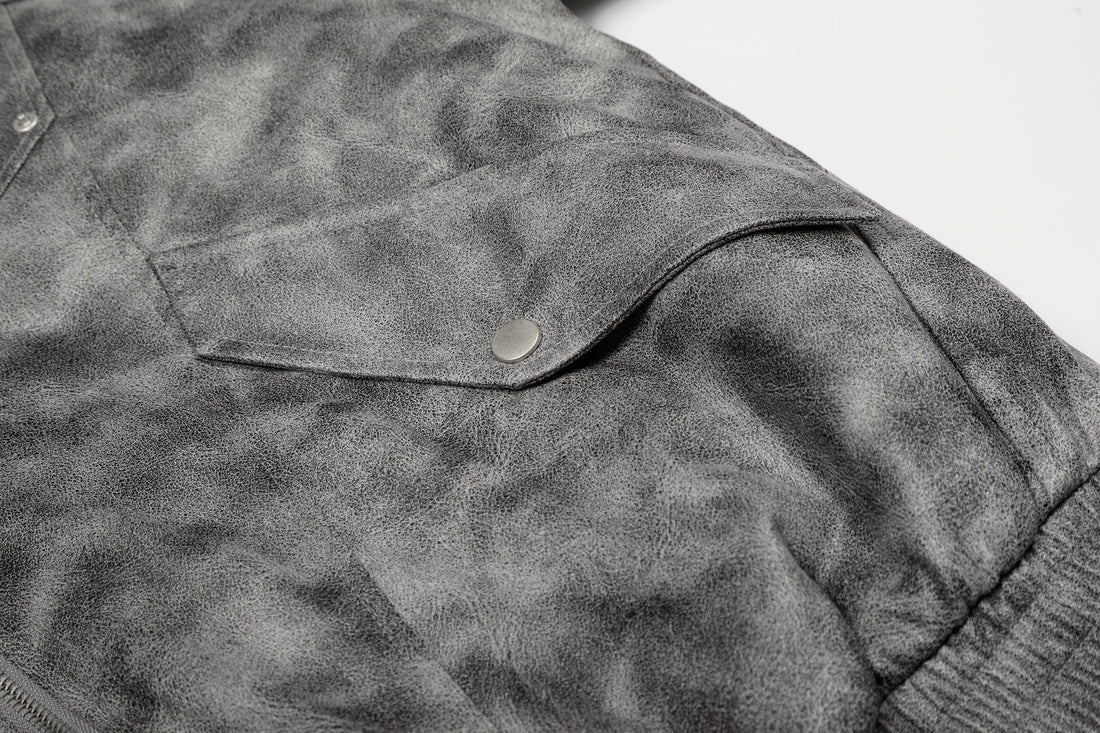 3-6-5.shop Washed Faux-Fur Hooded Jacket