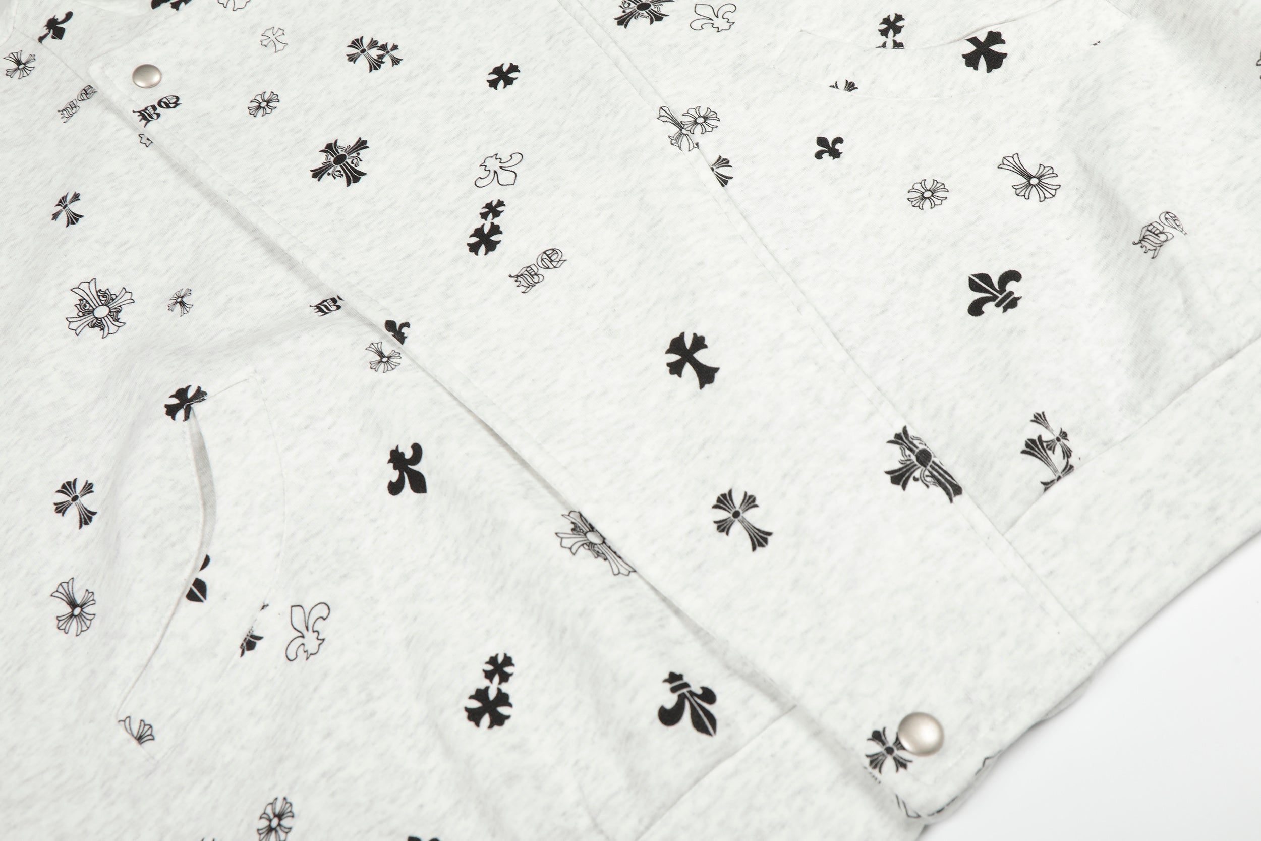 3-6-5.shop All-Over Cross Print Hooded Jacket