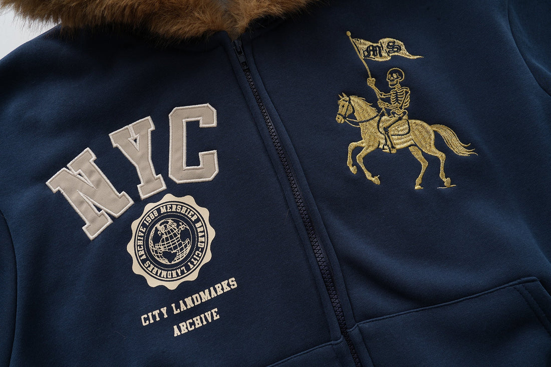 3-6-5.shop NYC Fur-Lined Zip Hoodie