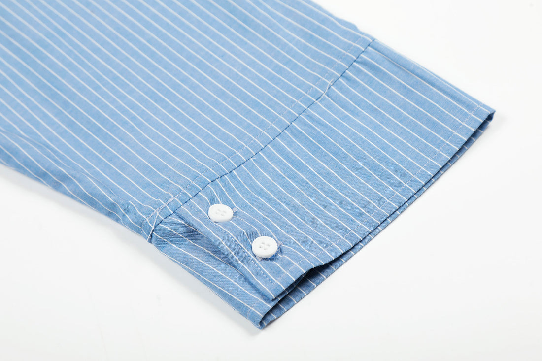3-6-5.shop Striped Graphic Button-Up Shirt