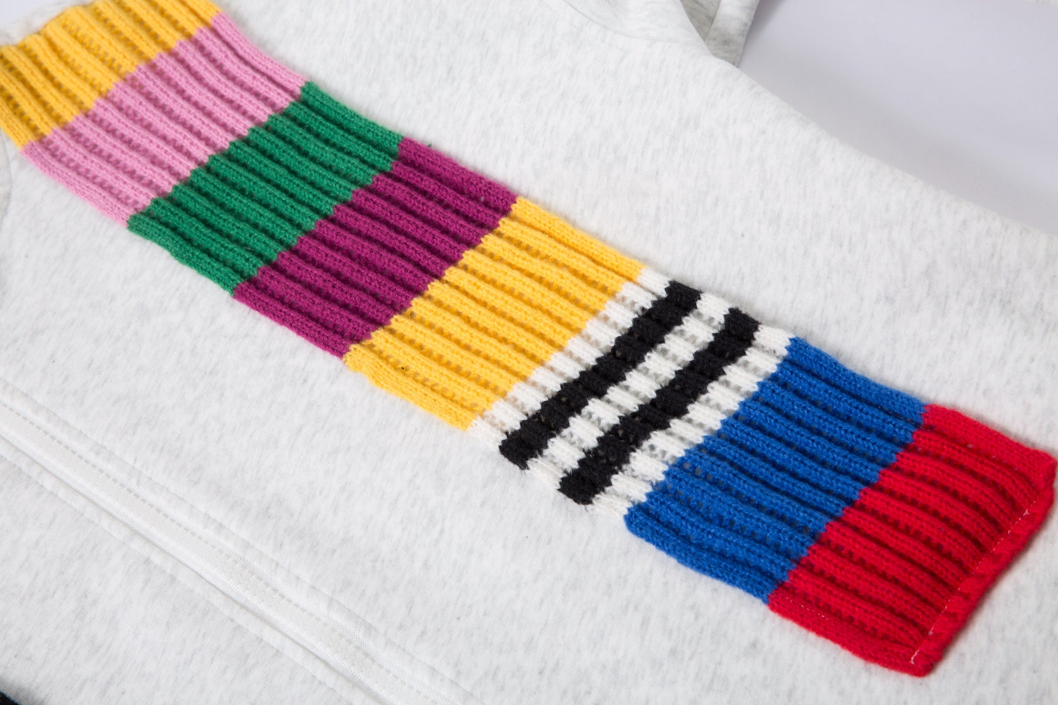 3-6-5.shop Color-Block Scarf Hooded Zip Jacket