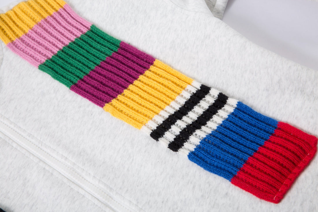 3-6-5.shop Color-Block Scarf Hooded Zip Jacket