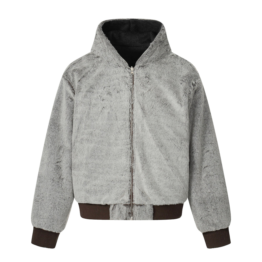 3-6-5.shop Wool Blend Fleece Hooded Bomber Jacket