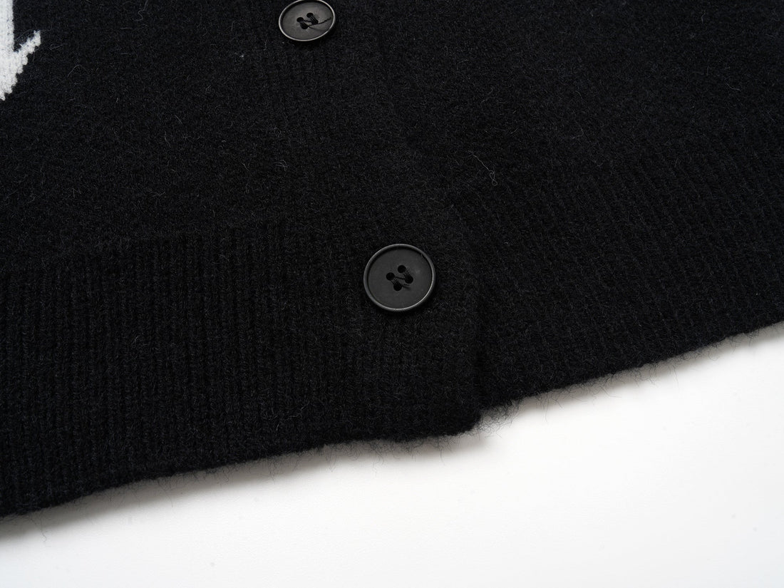 3-6-5.shop Classic Retro Patch Knit Cardigan