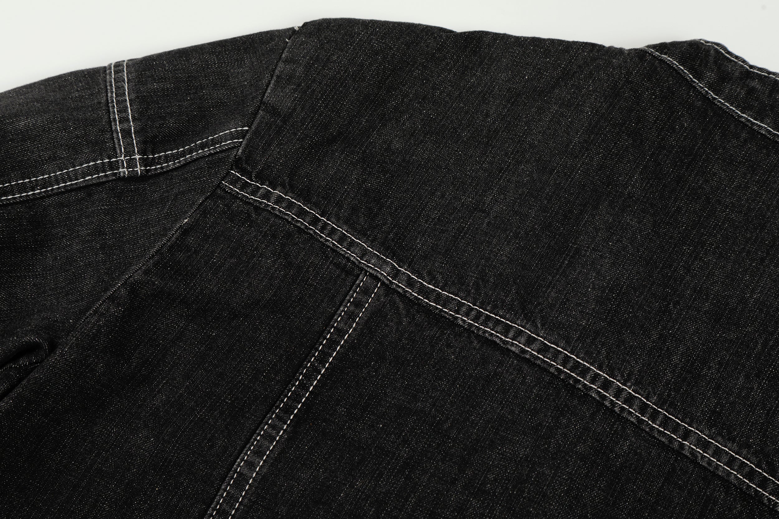 3-6-5.shop Buckle Denim Jacket – Black