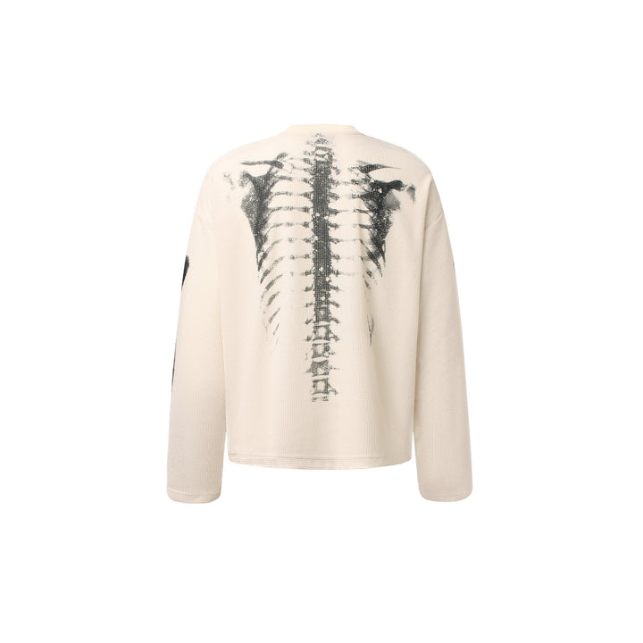 3-6-5.shop Skeleton Print Long Sleeve Tee