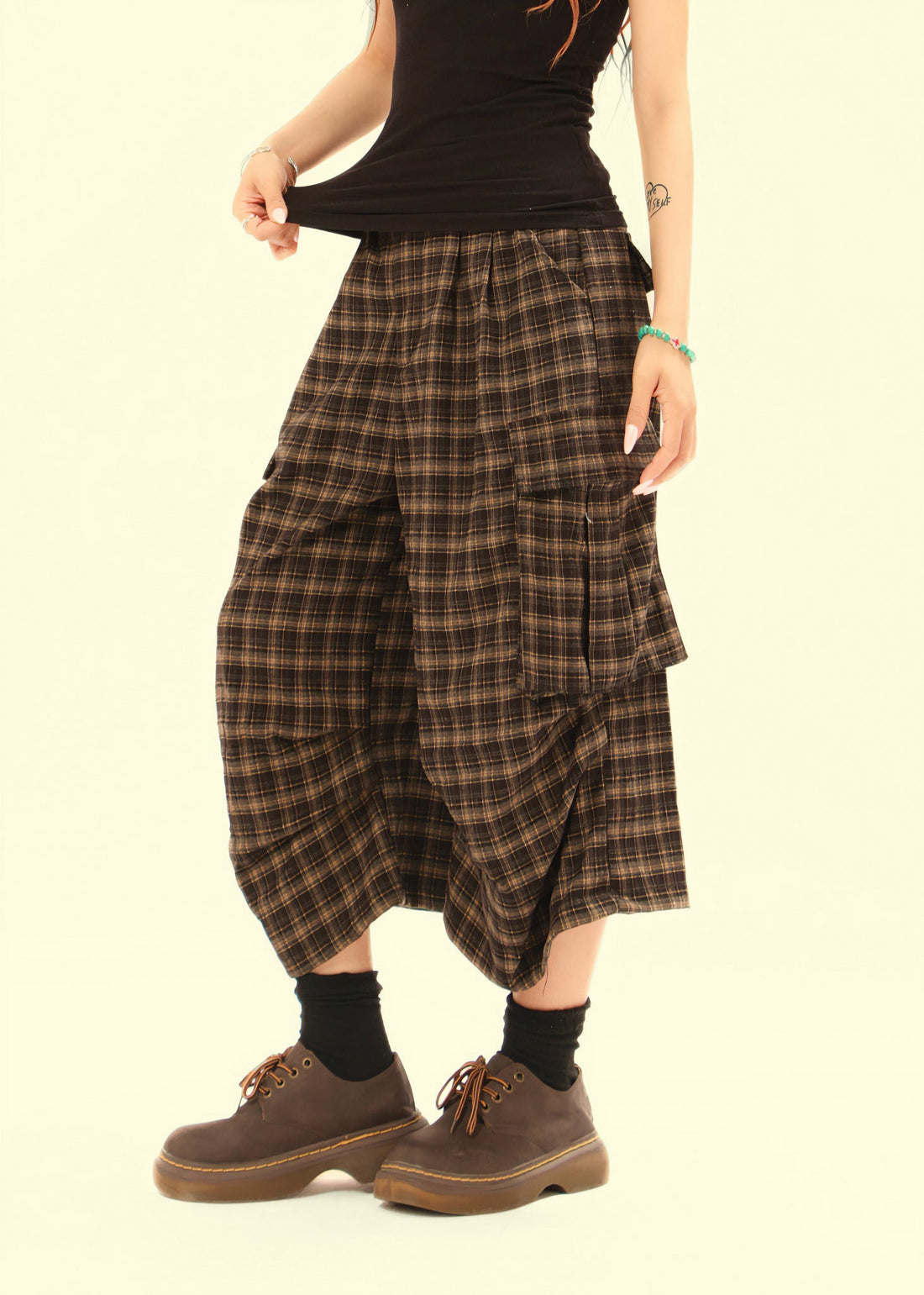 3-6-5.shop Plaid Cargo Shorts