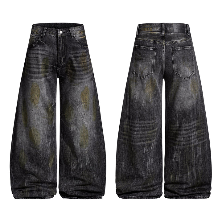 3-6-5.shop Vintage Washed Curved Denim Pants
