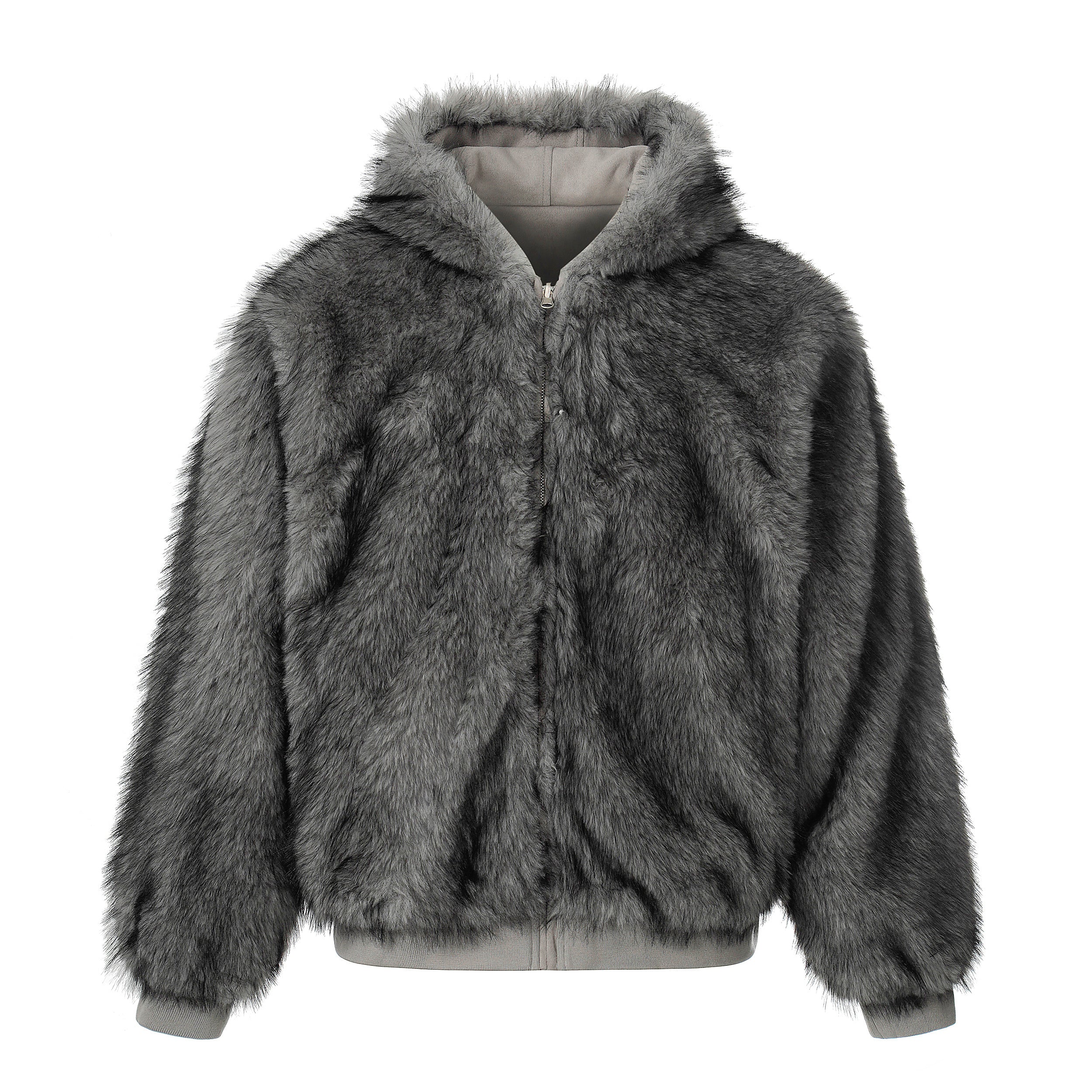 3-6-5.shop Reversible Faux Suede Fur Hooded Jacket