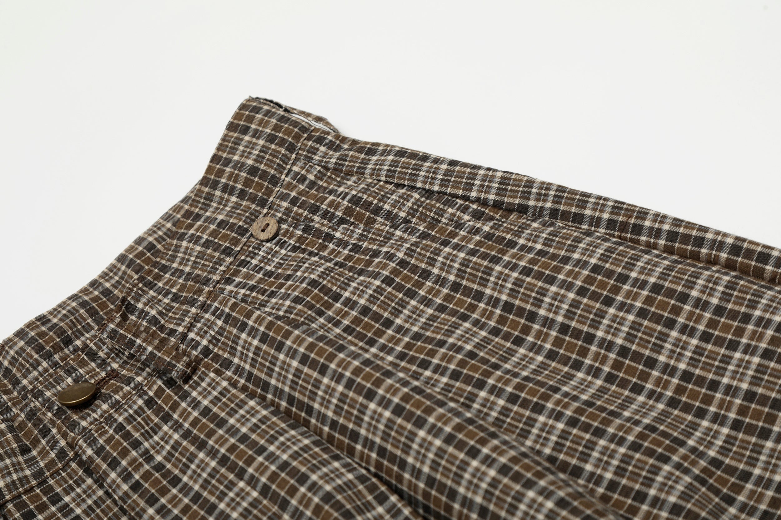 3-6-5.shop Vintage Check Wide-Leg Pants