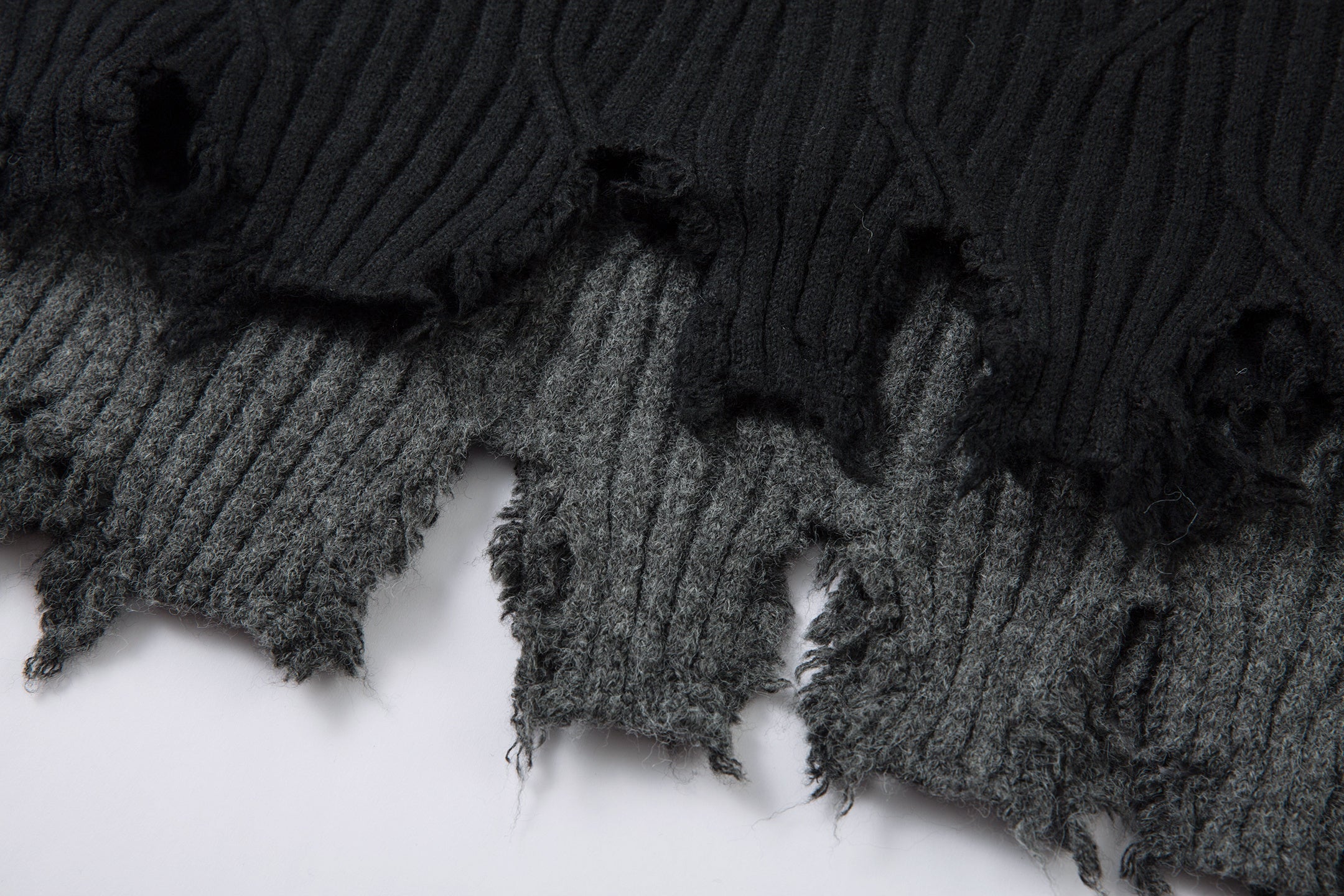 3-6-5.shop Distressed Ribbed Henley Knit