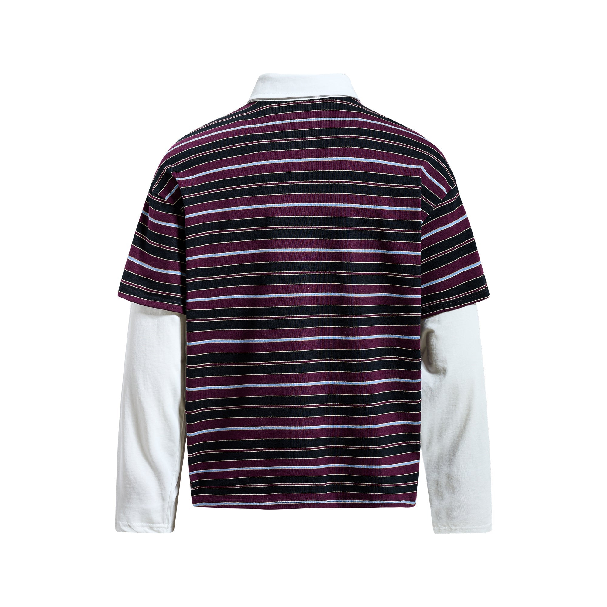 3-6-5.shop Striped Graphic Layered Polo