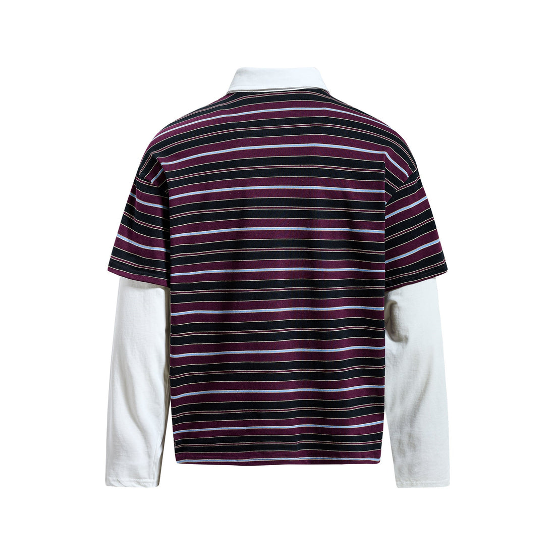 3-6-5.shop Striped Graphic Layered Polo