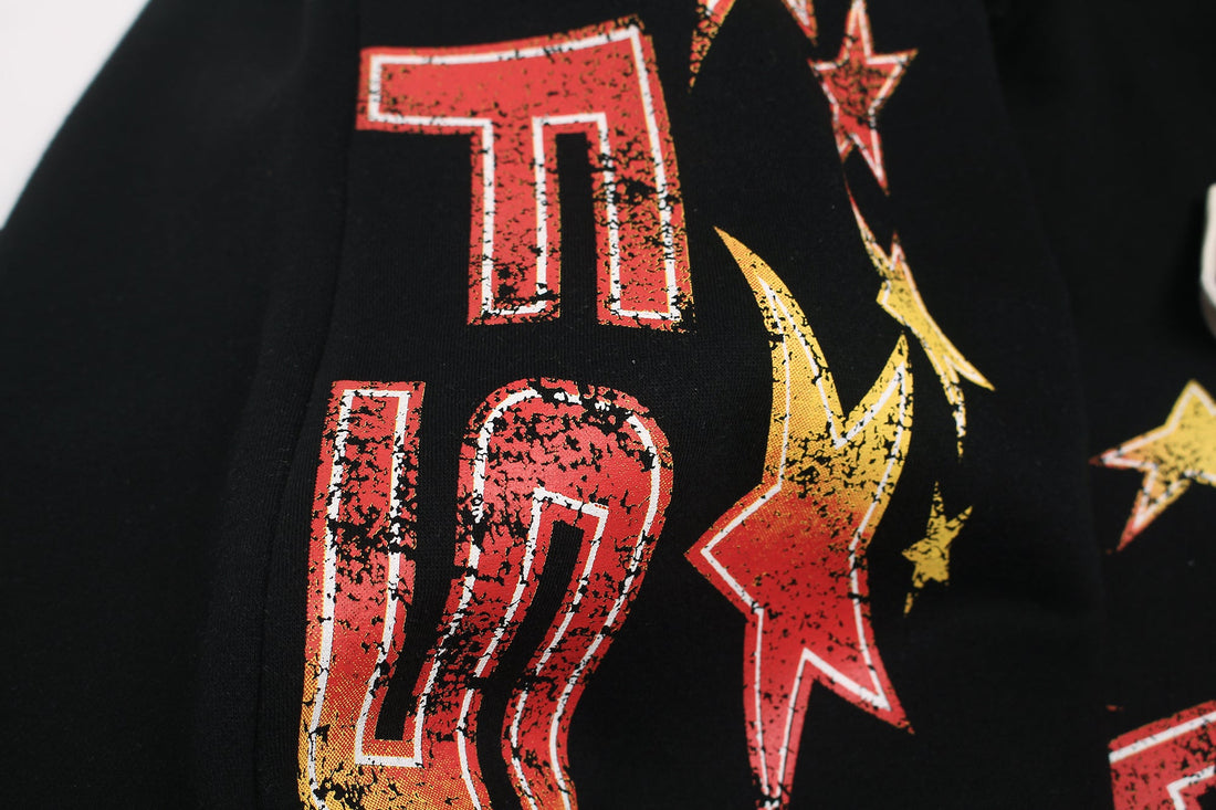 3-6-5.shop Fleece-Lined Glitter Star Wide-Leg Sweatpants