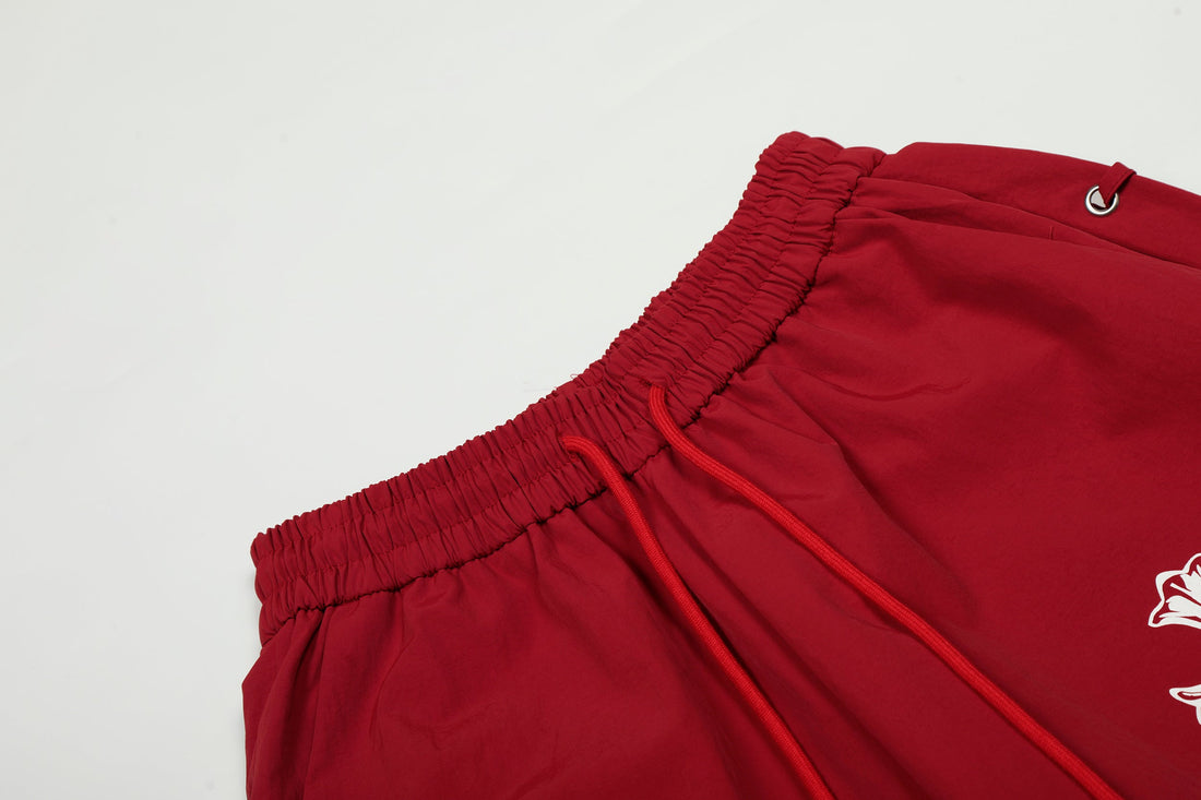 3-6-5.shop Cross Embroidered Lace-Up Wide-Leg Pants