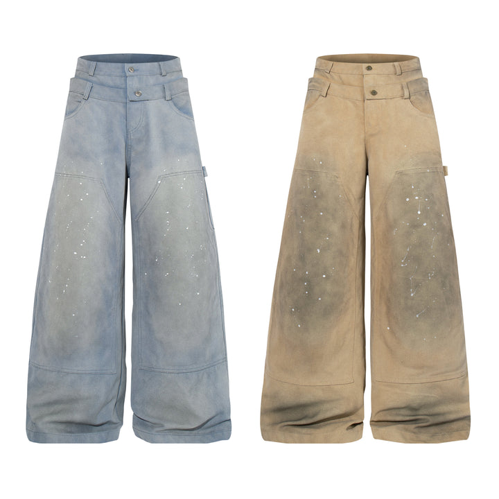 3-6-5.shop Vintage Workwear Wide-Leg Pants