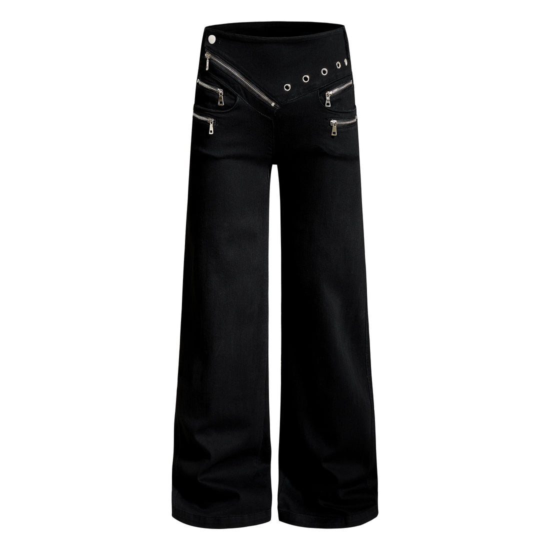 3-6-5.shop Zipper Detail Flared Pants