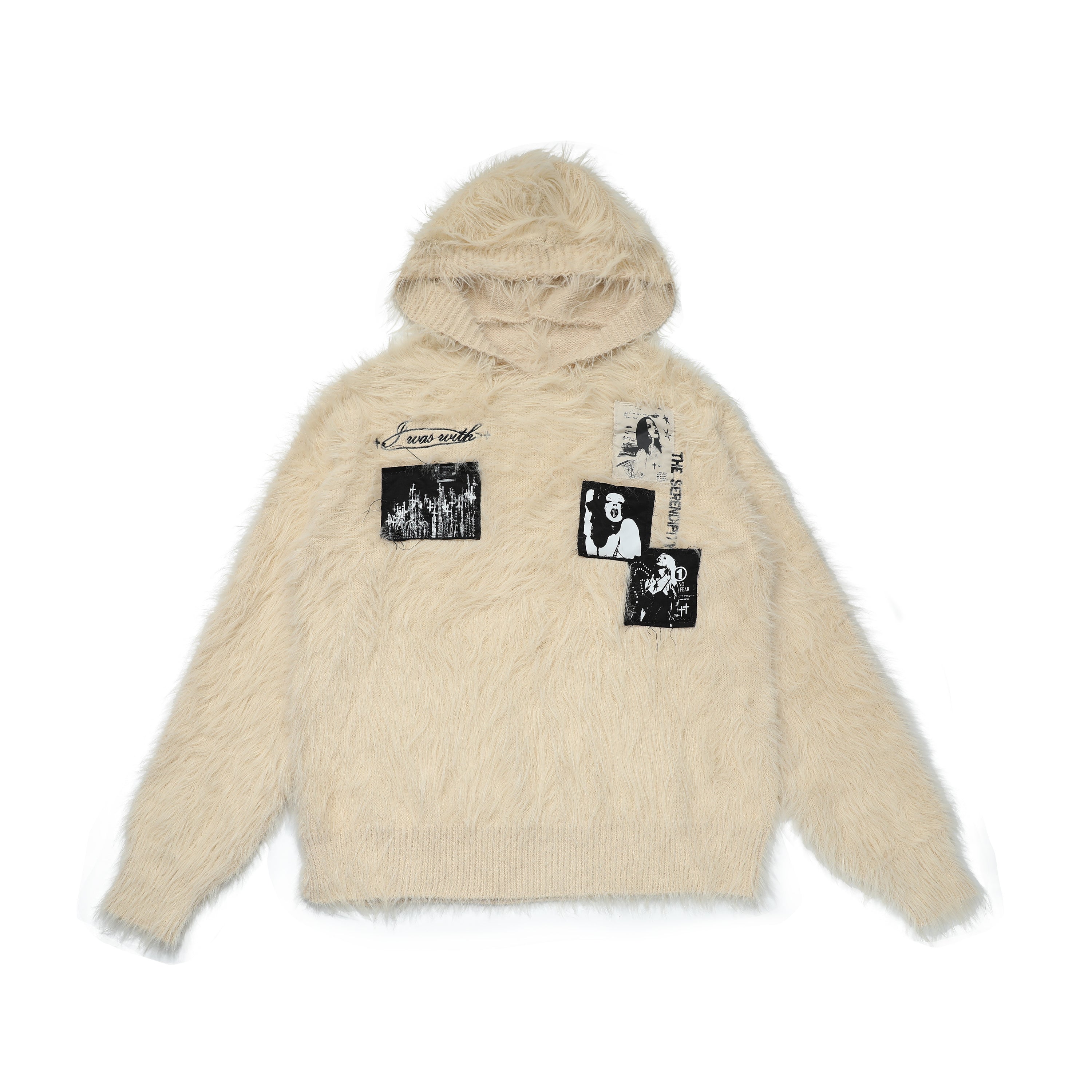 3-6-5.shop Fuzzy Patch Knit Sweater