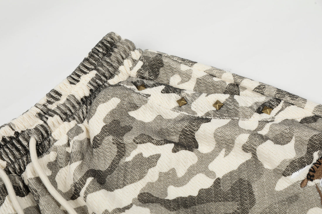 3-6-5.shop Vintage Camo Wide-Leg Sweatpants